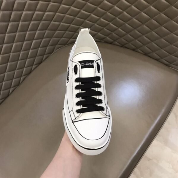 DOLCE & GABBANA HAND PAINTED CANVAS PORTOFINO LIGHT SNEAKERS IN WHITE – DG008 - Image 5