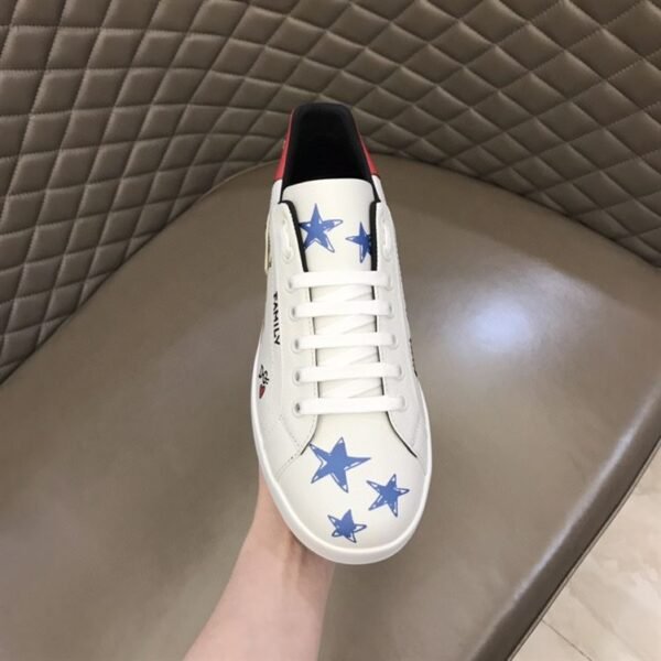 DOLCE & GABBANA LEATHER ROYAL LOVE PRINT SNEAKERS IN WHITE – DG007 - Image 9