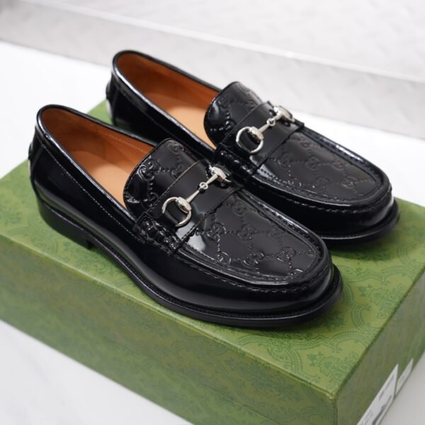 GUCCI LEATHER BLACK GC LOGO HORSEBIT LOAFER – GL055 - Image 2