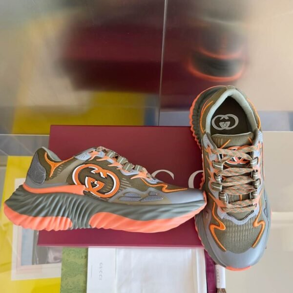 Gucci Brown Ripple Splash Fabric Sneakers – GCC200 - Image 2