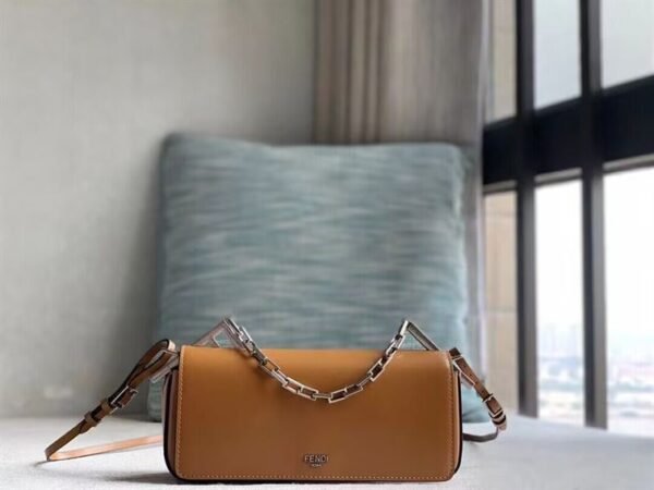 FENDI FIRST SIGHT BROWN LEATHER MINI BAG - F033 - Image 3