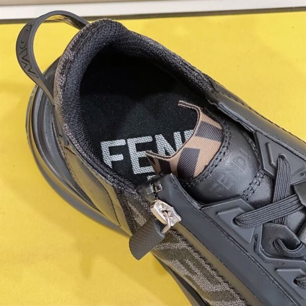 FENDI FLOW BLACK LEATHER LOW TOPS – FDS017 - Image 7