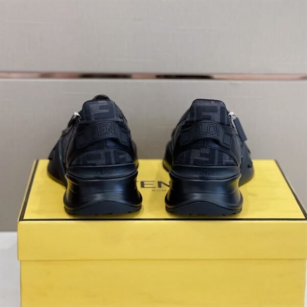 FENDI FLOW BLACK LEATHER LOW TOPS – FDS017 - Image 4
