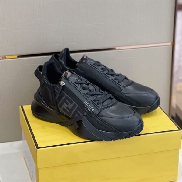 FENDI FLOW BLACK LEATHER LOW TOPS – FDS017 - Image 5