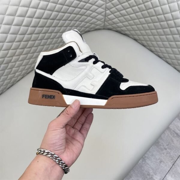 FENDI MATCH BLACK LEATHER HIGH TOPS – FDS016 - Image 7