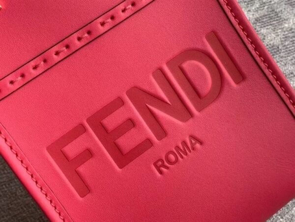 FENDI MINI SUNSHINE SHOPPER FUCHSIA LEATHER MINI BAG - F009 - Image 6