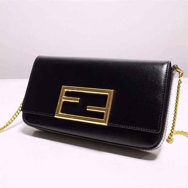 FENDI WALLET ON CHAIN WITH POUCHES BLACK MINI BAG - F054 - Image 4