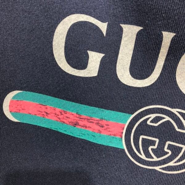 GUCCI BLACK VINTAGE LOGO COTTON SWEATSHIRT HOODED – GCK006 - Image 7
