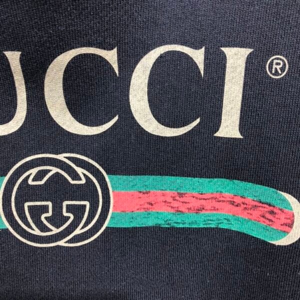 GUCCI BLACK VINTAGE LOGO COTTON SWEATSHIRT HOODED – GCK006 - Image 5