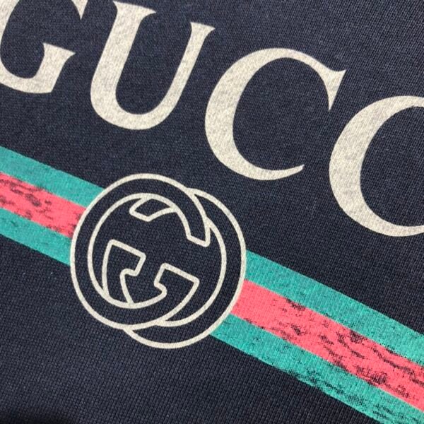 GUCCI BLACK VINTAGE LOGO COTTON SWEATSHIRT HOODED – GCK006 - Image 8