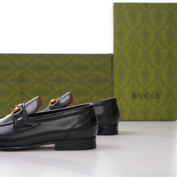 GUCCI BRIXTON WEB LOAFER IN LEATHER WITH HORSEBIT – GL013 - Image 6