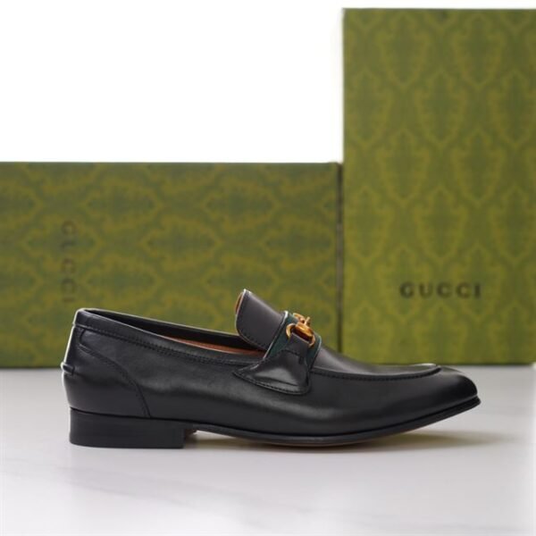 GUCCI BRIXTON WEB LOAFER IN LEATHER WITH HORSEBIT – GL013 - Image 8