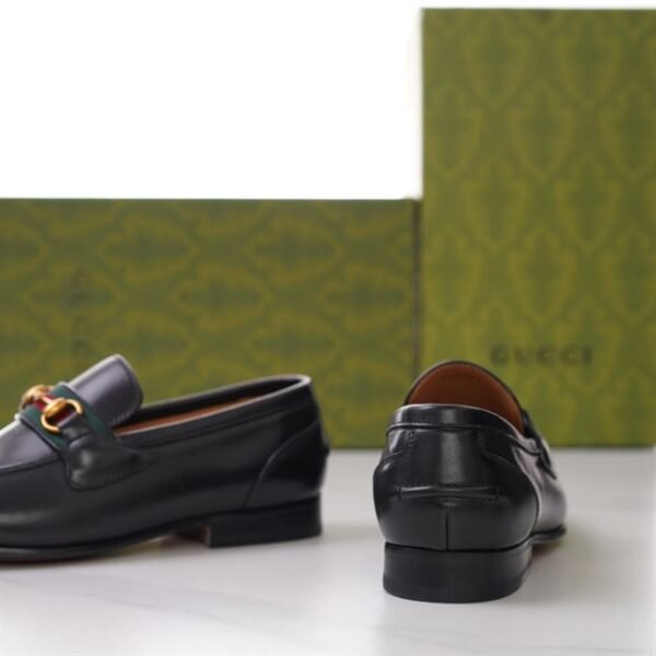 GUCCI BRIXTON WEB LOAFER IN LEATHER WITH HORSEBIT – GL013 - Image 5