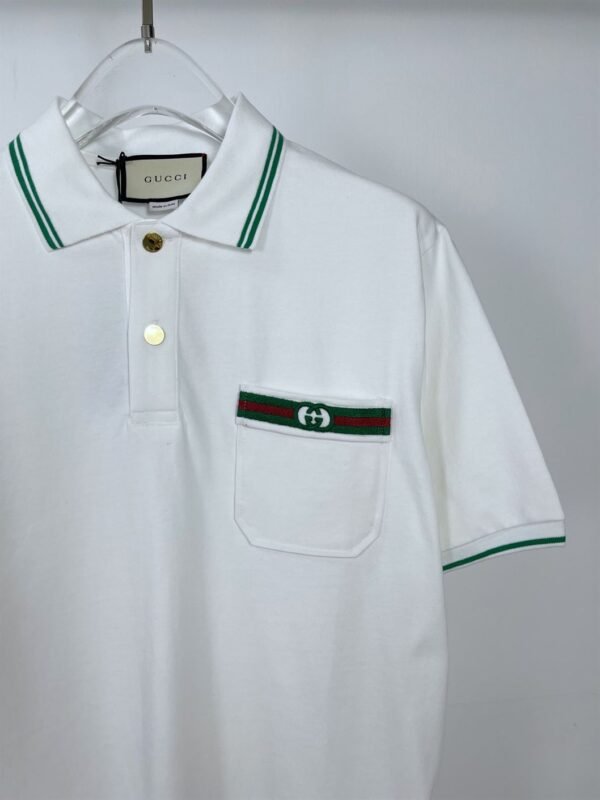 GUCCI COTTON POLO WITH WEB AND INTERLOCKING G – GGS037 - Image 4
