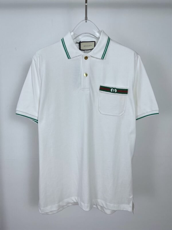 GUCCI COTTON POLO WITH WEB AND INTERLOCKING G – GGS037 - Image 2