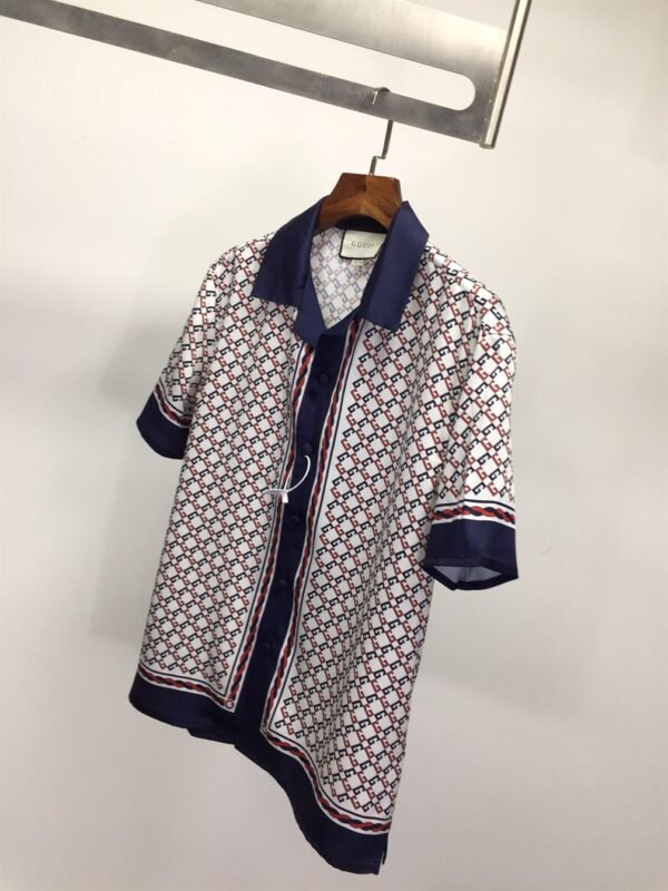 GUCCI GEOMETRIC G PRINT MUSLIN BOWLING SHIRT – GGS023 - Image 4
