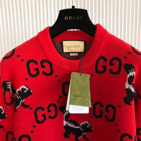 GUCCI GG AND SKUNK WOOL KNIT SWEATER – GCK012 - Image 4