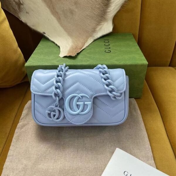 GUCCI GG MARMONT BELT BAG IN BLUE LEATHER - GB67 - Image 3