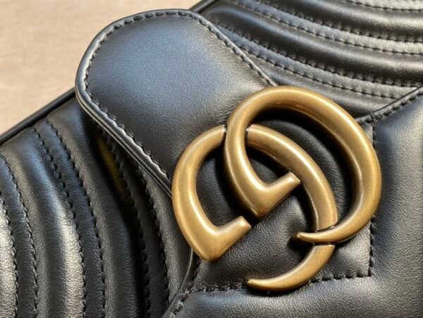GUCCI GG MARMONT SMALL SHOULDER BAG IN BLACK LEATHER - GB58 - Image 5