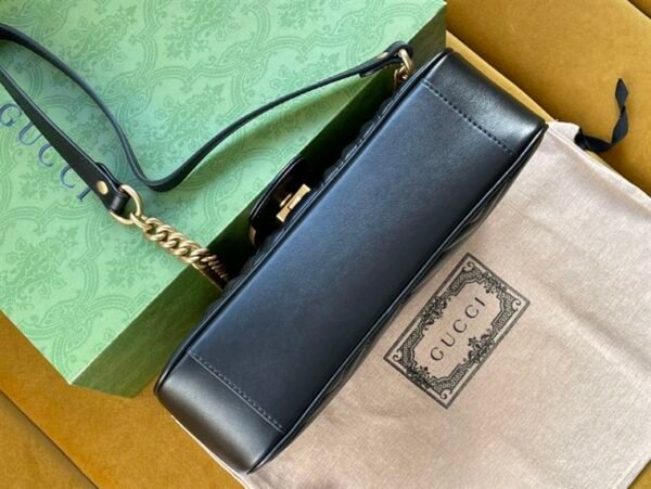 GUCCI GG MARMONT SMALL SHOULDER BAG IN BLACK LEATHER - GB58 - Image 4