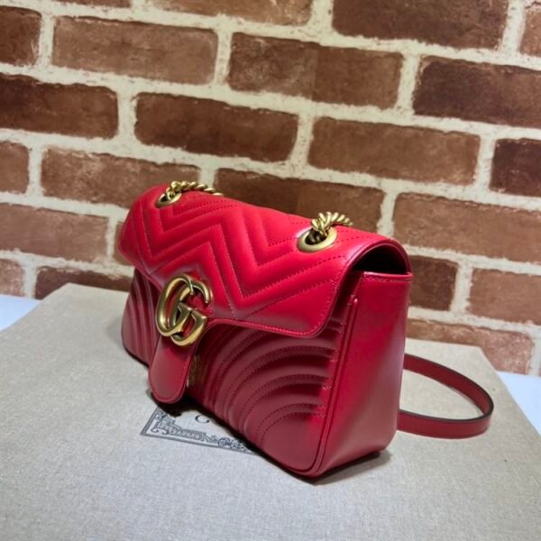 GUCCI GG MARMONT SMALL SHOULDER BAG RED LEATHER - GB62 - Image 3