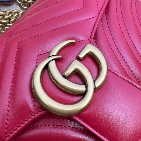 GUCCI GG MARMONT SMALL SHOULDER BAG RED LEATHER - GB62 - Image 7