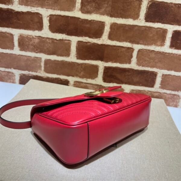 GUCCI GG MARMONT SMALL SHOULDER BAG RED LEATHER - GB62 - Image 4