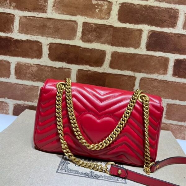 GUCCI GG MARMONT SMALL SHOULDER BAG RED LEATHER - GB62 - Image 2