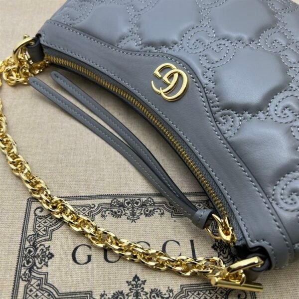 GUCCI GG MATELASSE HANDBAG WITH GREY LEATHER - GB90 - Image 6
