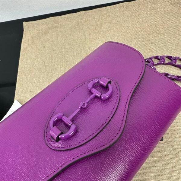 GUCCI HORSEBIT 1955 MINI BAG IN PURPLE LEATHER - GB31 - Image 9