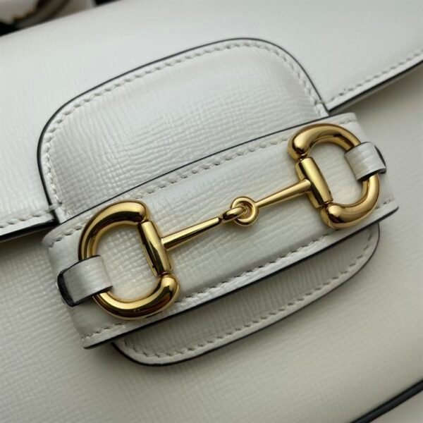GUCCI HORSEBIT 1955 MINI BAG IN WHITE LEATHER - GB10 - Image 6