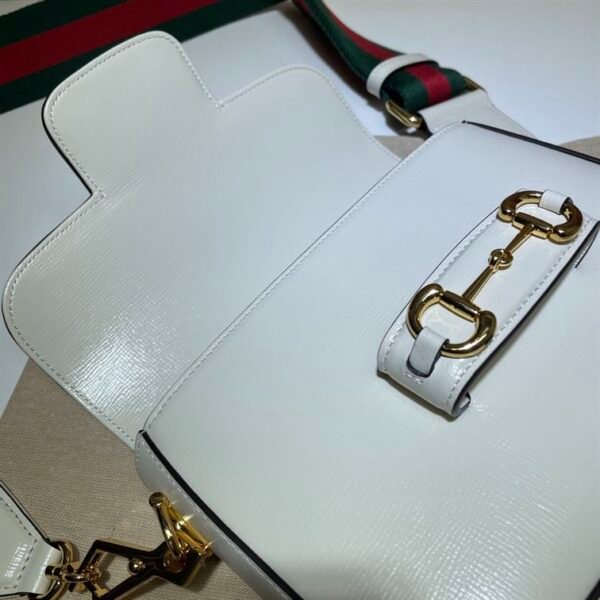 GUCCI HORSEBIT 1955 MINI BAG IN WHITE LEATHER - GB10 - Image 5