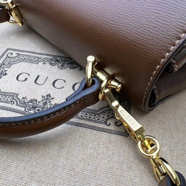 GUCCI HORSEBIT 1955 MINI BAG WITH LIGHT BROWN LEATHER - GB20 - Image 6