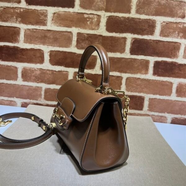 GUCCI HORSEBIT 1955 MINI BAG WITH LIGHT BROWN LEATHER - GB20 - Image 3