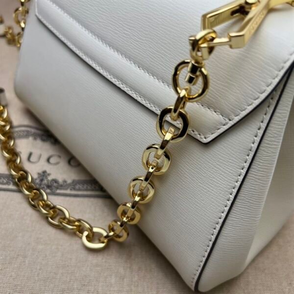 GUCCI HORSEBIT 1955 MINI BAG WITH WHITE LEATHER - GB19 - Image 5
