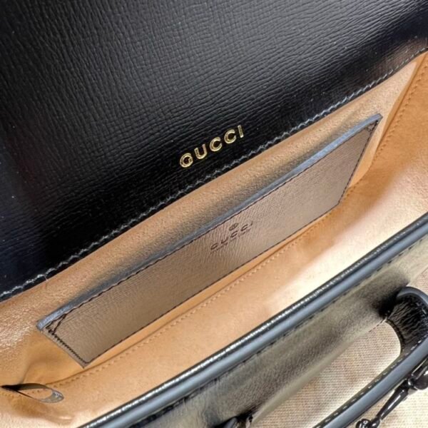 GUCCI HORSEBIT 1955 SMALL SHOULDER BAG BLACK LEATHER - GB24 - Image 8