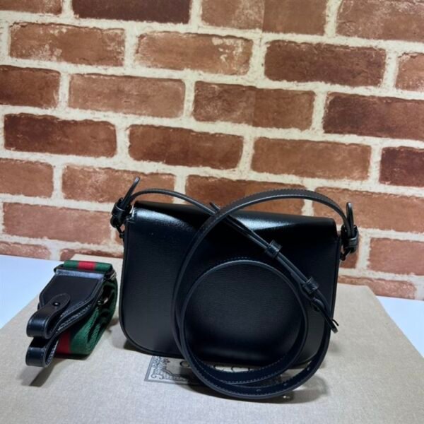 GUCCI HORSEBIT 1955 SMALL SHOULDER BAG BLACK LEATHER - GB24 - Image 2