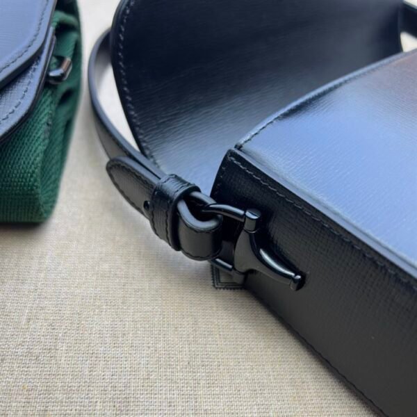 GUCCI HORSEBIT 1955 SMALL SHOULDER BAG BLACK LEATHER - GB24 - Image 6