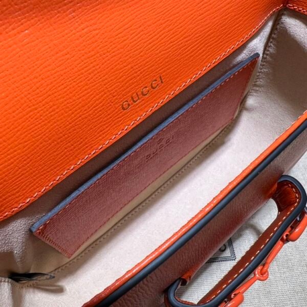 GUCCI HORSEBIT 1955 SMALL SHOULDER BAG ORANGE LEATHER - GB26 - Image 7