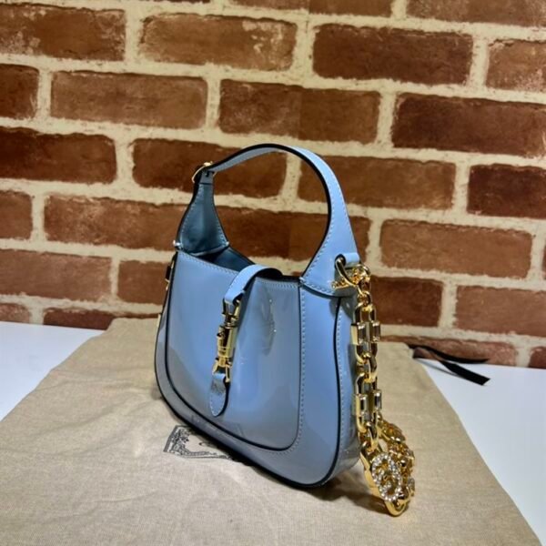 GUCCI JACKIE 1961 MINI SHOULDER BAG WITH BLUE PATENT LEATHER - GB75 - Image 3