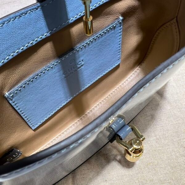 GUCCI JACKIE 1961 MINI SHOULDER BAG WITH BLUE PATENT LEATHER - GB75 - Image 7