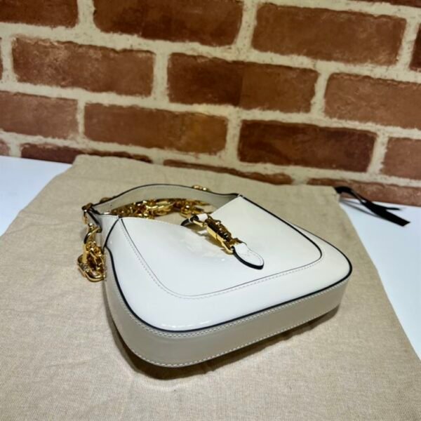 GUCCI JACKIE 1961 MINI SHOULDER BAG WITH WHITE PATENT LEATHER - GB72 - Image 4
