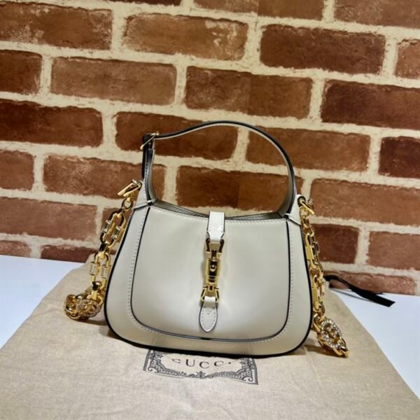 GUCCI JACKIE 1961 MINI SHOULDER BAG WITH WHITE PATENT LEATHER - GB72