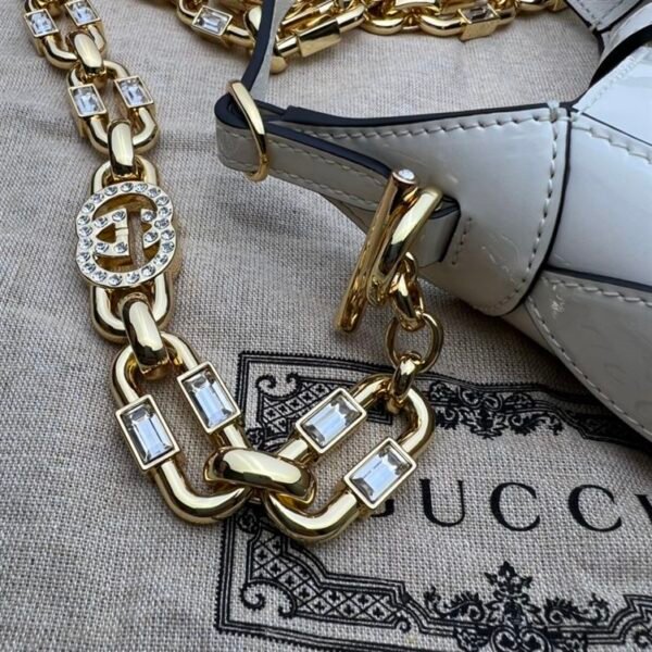 GUCCI JACKIE 1961 MINI SHOULDER BAG WITH WHITE PATENT LEATHER - GB72 - Image 8