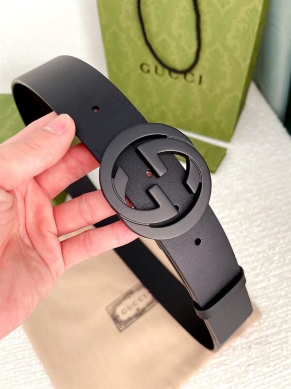 GUCCI LEATHER BELT WITH INTERLOCKING G – GB006 - Image 2