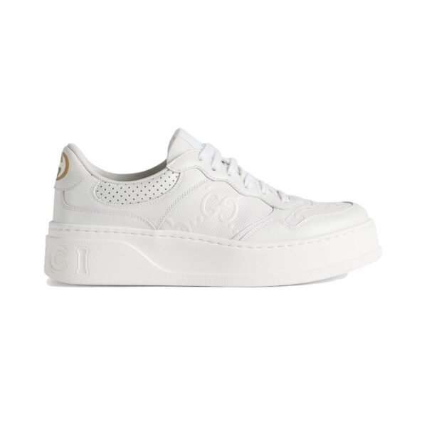 GUCCI MEN'S GG EMBOSSED SNEAKER WHITE LEATHER – GCC005