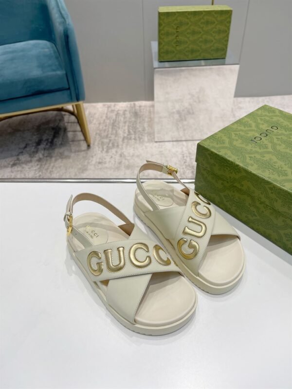 GUCCI MEN'S GUCCI SANDAL WHITE LEATHER – GSL010 - Image 3
