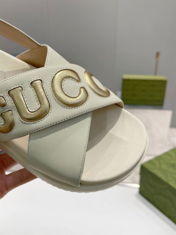 GUCCI MEN'S GUCCI SANDAL WHITE LEATHER – GSL010 - Image 5