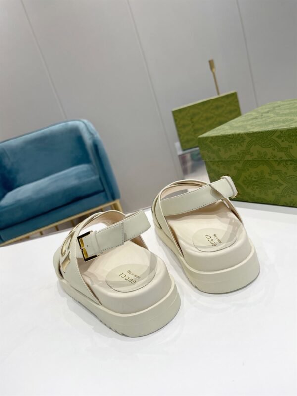 GUCCI MEN'S GUCCI SANDAL WHITE LEATHER – GSL010 - Image 4