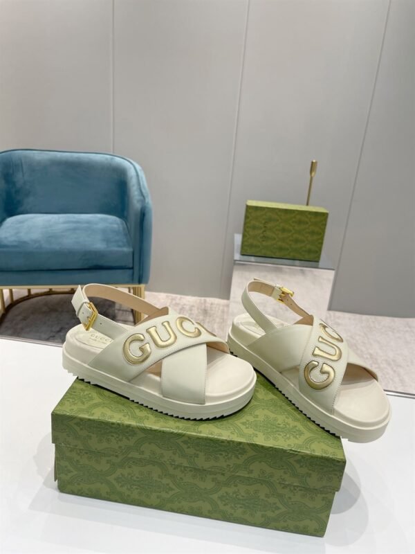 GUCCI MEN'S GUCCI SANDAL WHITE LEATHER – GSL010 - Image 2